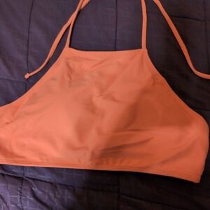 Orange Halter Bikini Top